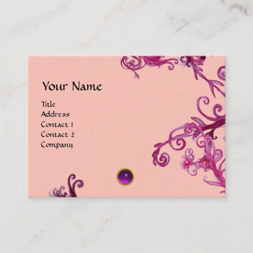 MAGIC BERRIES PURPLE AMETHYST GEM MONOGRAM BUSINESS CARD