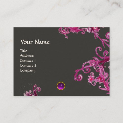 MAGIC BERRIES PURPLE AMETHYST GEM MONOGRAM BUSINESS CARD