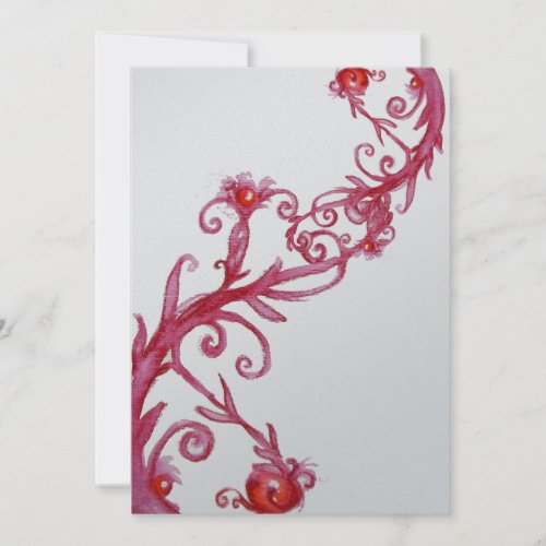 MAGIC BERRIES red white metallic  silver Invitation