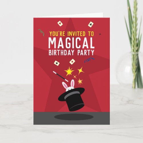 Magic Birthday Folded Invitation _ Magical Top Hat