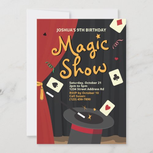 Magic Birthday Invitation _ Magician Top Hat