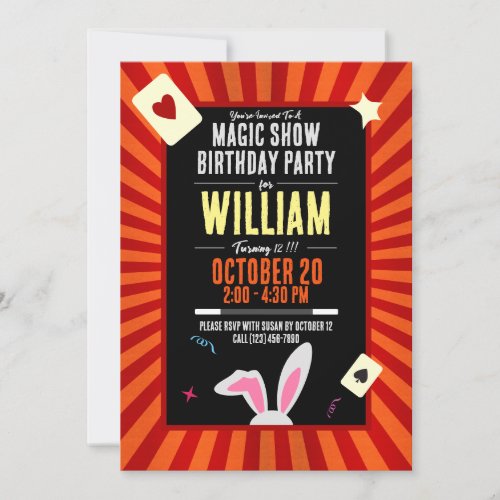 Magic Birthday Party Invitation _ Bunny Starburst