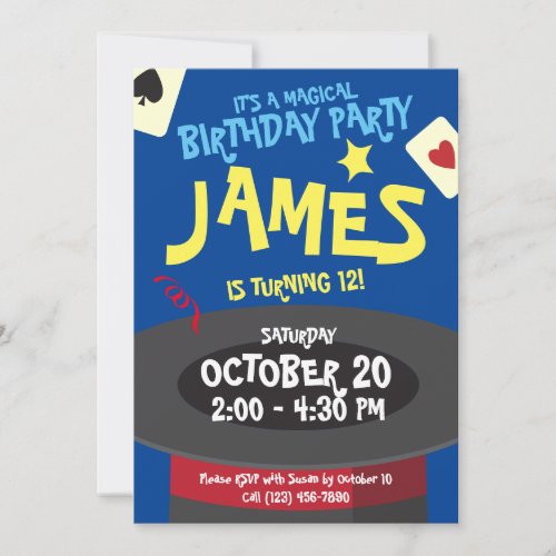 Magic Birthday Party Invitation _ Top Hat Surprise