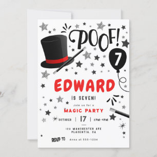 Magic birthday Party Magician Invitation