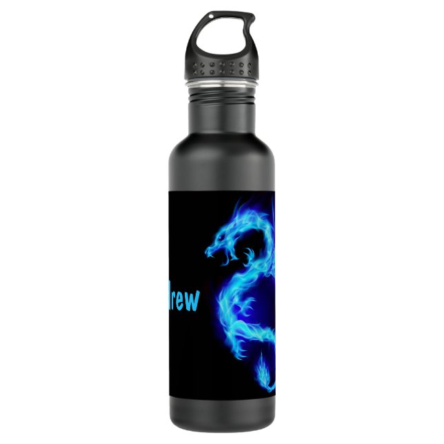 Magic Blue Dragon Stainless Steel Water Bottle (Front)