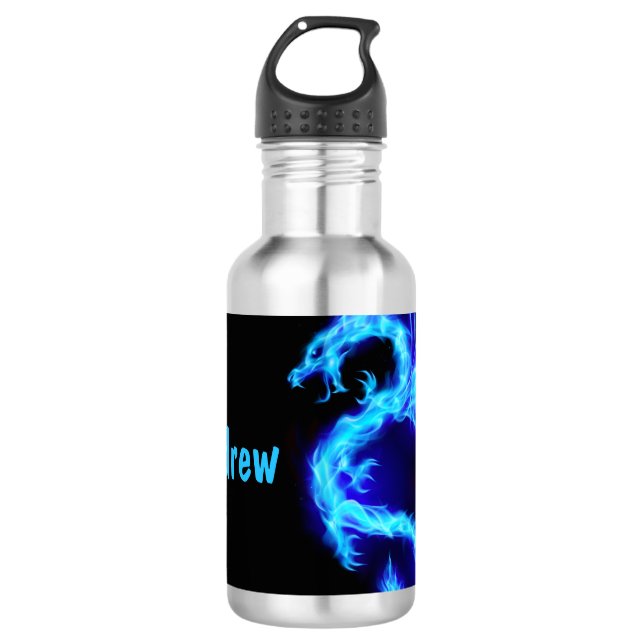 Magic Blue Dragon Stainless Steel Water Bottle (Front)