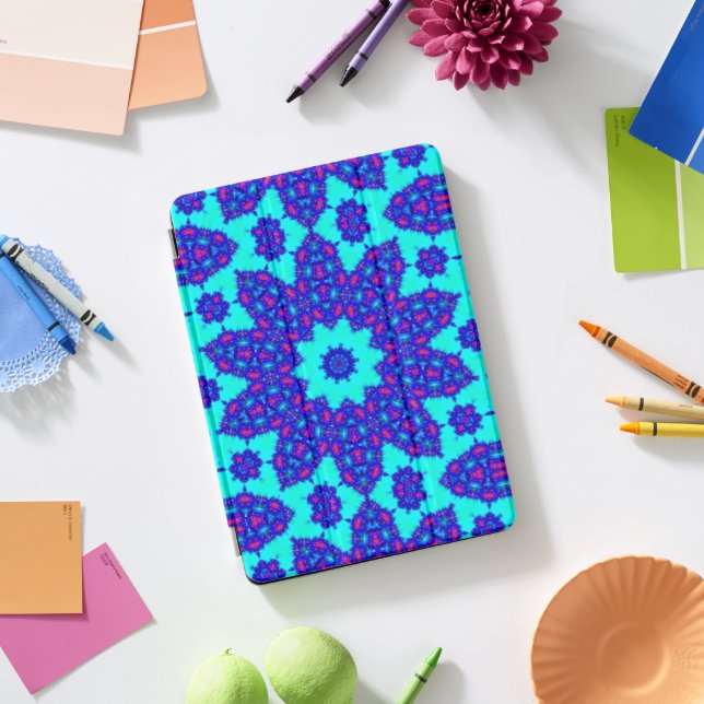 Magic Blue kaleidoscope flourished iPad Pro Cover (Desk)