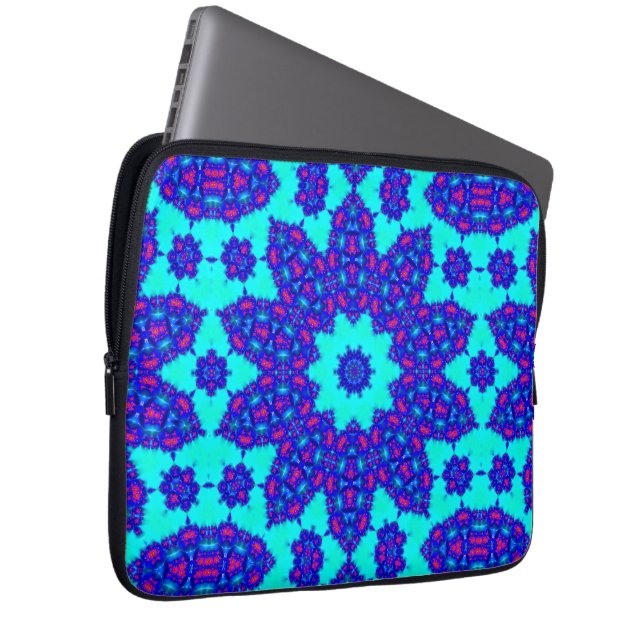 Magic Blue kaleidoscope flourished Laptop Sleeve (Front Right)