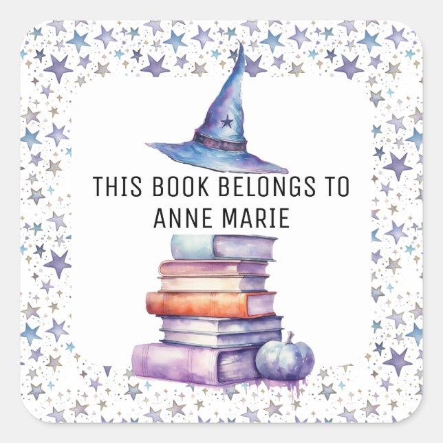 Magic, Books and Colorful Stars Book Label (Front)