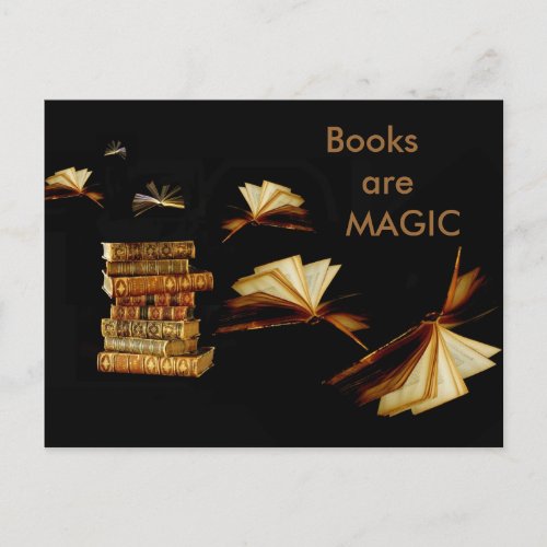 Magic books postcard