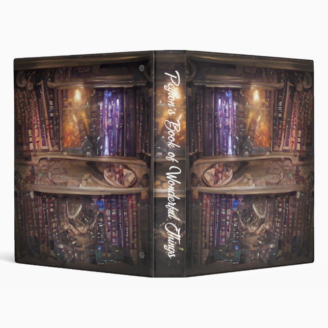 Magic Bookshelf Mystical Book of Shadows 3 Ring Bi Binder (Background)