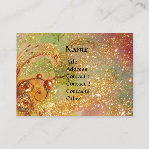 MAGIC BUTTERFLY greenyellow browngold sparkles Business Card