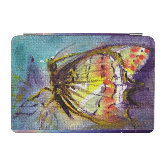 MAGIC BUTTERFLY IN BLUE GOLD SPARKLES  iPad MINI COVER (Horizontal)