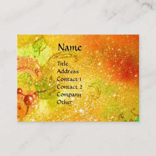 MAGIC BUTTERFLY IN GOLD YELLOW SPARKLES BUSINESS CARD