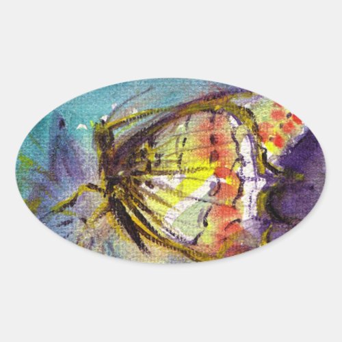 MAGIC BUTTERFLY OVAL STICKER