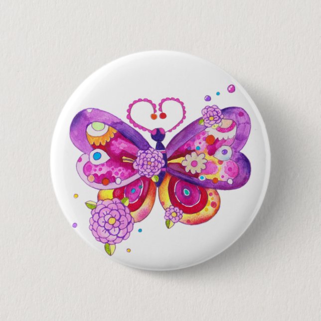 Magic Butterfly Pinback Button (Front)