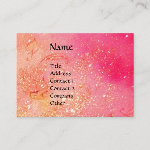 MAGIC BUTTERFLY pink fuchsia yellow gold sparkles Business Card