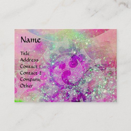 MAGIC BUTTERFLY WITH PURPLE SPARKLING SWIRLS BUSINESS CARD