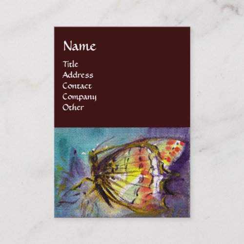 MAGIC BUTTERFLY Yellow Brown Business Card