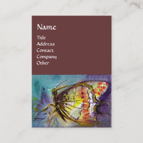 MAGIC BUTTERFLY Yellow Brown Business Card