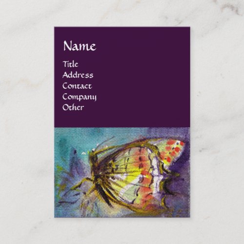 MAGIC BUTTERFLY Yellow Purple Business Card