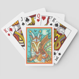 MAGIC CANDY CORN DRAGON, HALLOWEEN FANTASY BEAST POKER CARDS