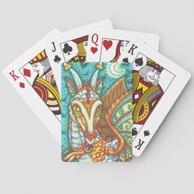 MAGIC CANDY CORN DRAGON, HALLOWEEN FANTASY BEAST POKER CARDS (Back)