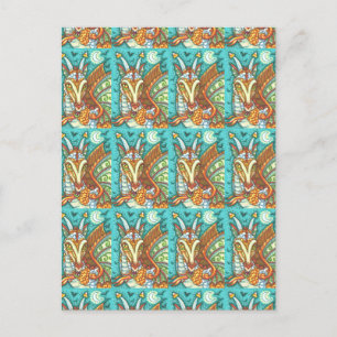 MAGIC CANDY CORN DRAGON, HALLOWEEN FANTASY POSTCARD