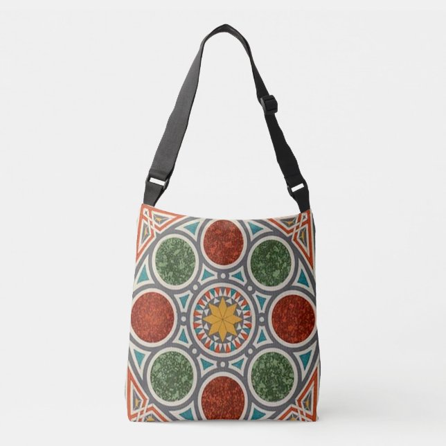 Magic Carpet Vintage Arabic Geometric Pattern Crossbody Bag (Front)