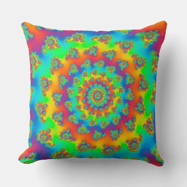 Magic Carpet Vortex Fractal Throw Pillow (Front)