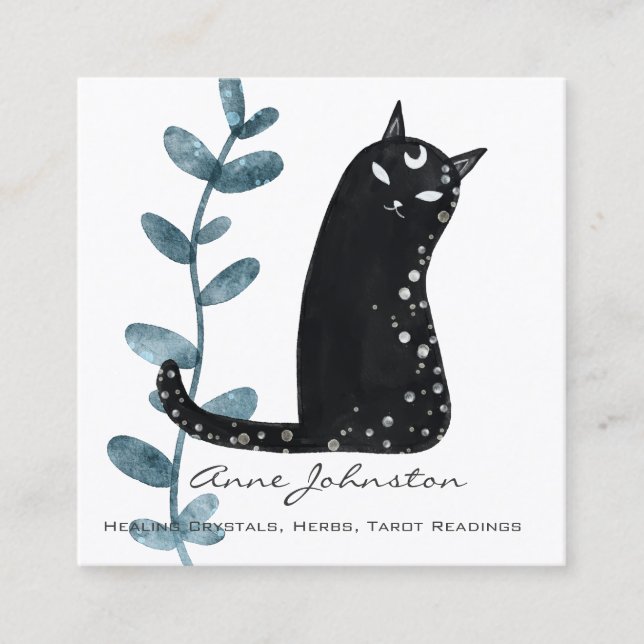 Magic Cat Square Business Card (Front)