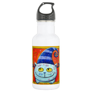 Magic Cat With Fairy Hat Stainless Steel Water Bottle