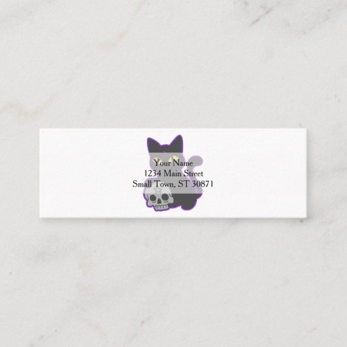 Magic cat with ghotic skull _ Choose back color Mini Business Card