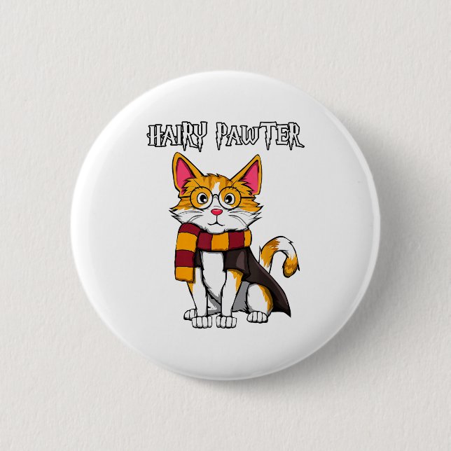 Magic Cat With Gles , Funny Pawter Funny  Button (Front)