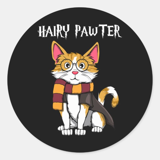 Magic Cat With Gles Wich Cat  Classic Round Sticker (Front)