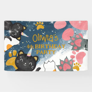 Magic caticorn cat unicorn birthday banner