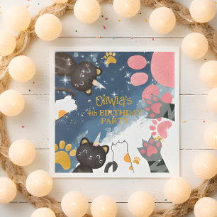 Magic caticorn cat unicorn birthday Paper napkin