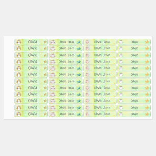 Magic caticorn Kawaii Green Kids' Labels