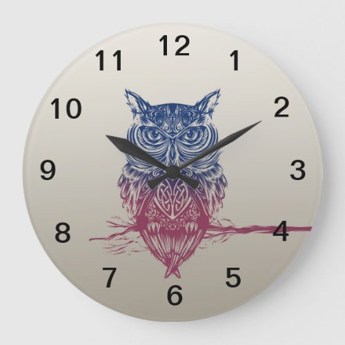 Magic Celtic owl Large Clock