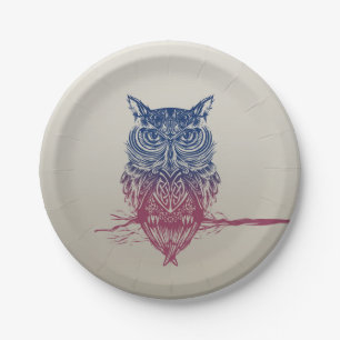 Magic Celtic owl Paper Plates
