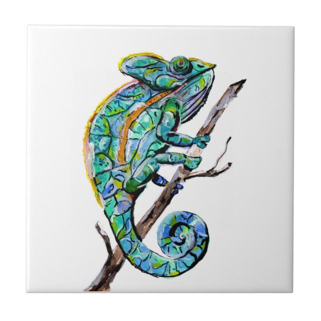 Magic Chameleon Ceramic Tile (Front)