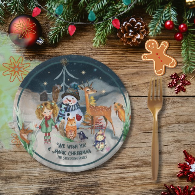 Magic Christmas Friends personalized  Paper Plates (Magic Christmas Friends personalized Paper Plates)