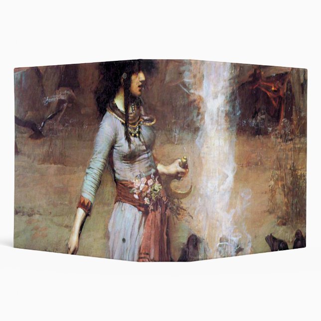 Magic Circle, John William Waterhouse 3 Ring Binder (Background)