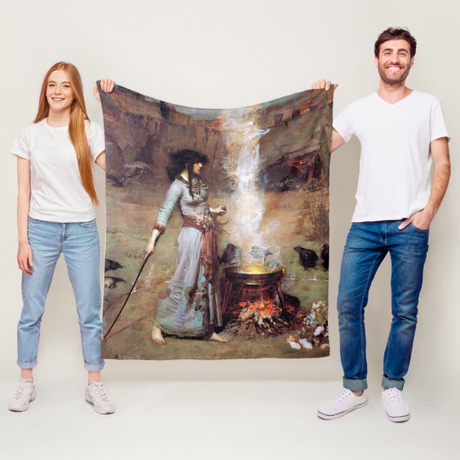 Magic Circle, John William Waterhouse Fleece Blanket (In Situ)