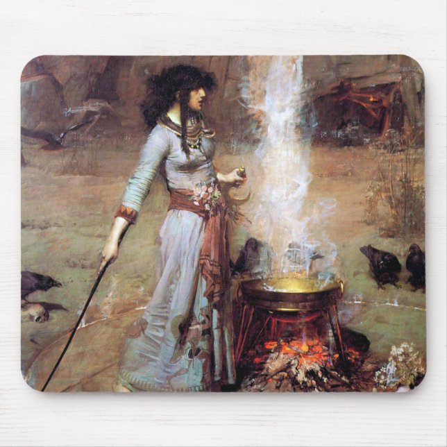 Magic Circle, John William Waterhouse Mouse Pad (Front)