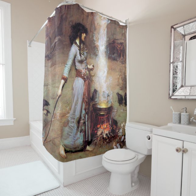 Magic Circle, John William Waterhouse Shower Curtain (In Situ)