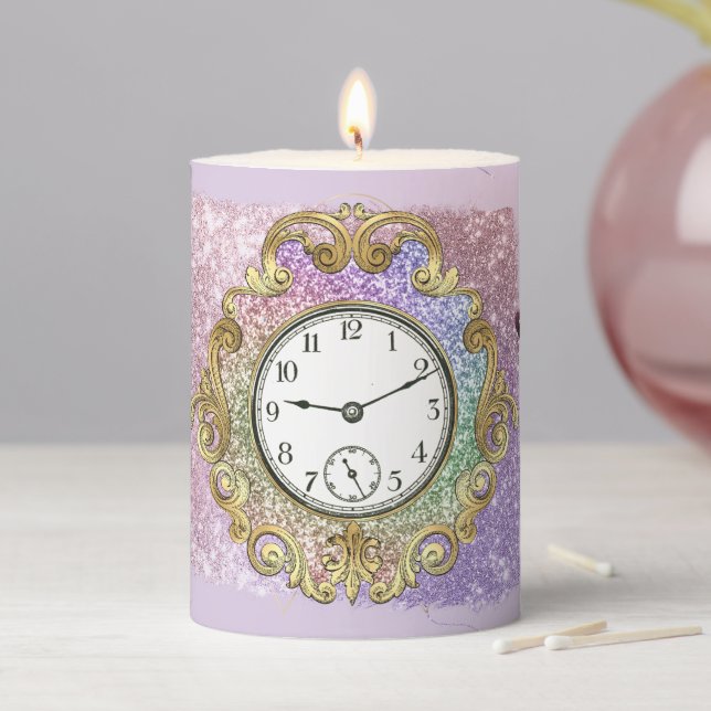 Magic Clock Pillar Candle (In Situ)