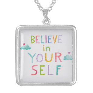 Magic Clouds Believe in Yourself Silver Plated Necklace