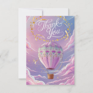 Magic Clouds Hot Air Balloon  Thank You Card