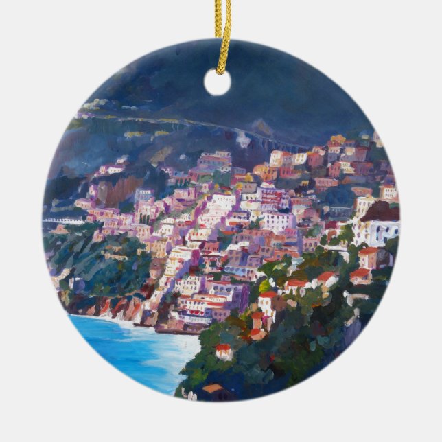 Magic Coastline and Scenery in Amalfi, Italia Ceramic Ornament (Front)